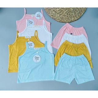 Bộ minky 2 dây trơn cho bé gái