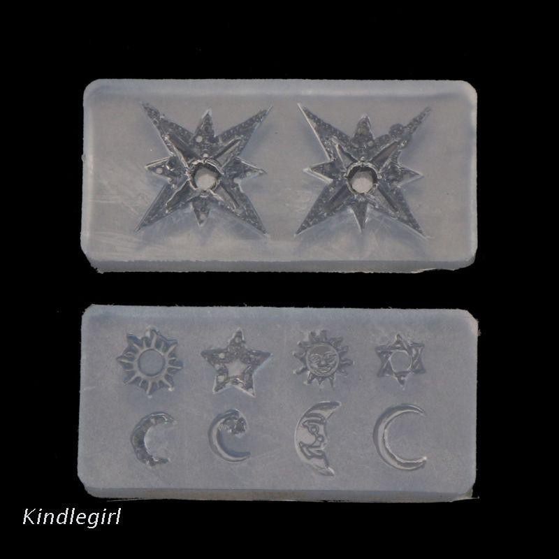 Khuôn Silicone Làm Trang Sức Hình Mặt Trăng / Ngôi Sao / Mặt Trời