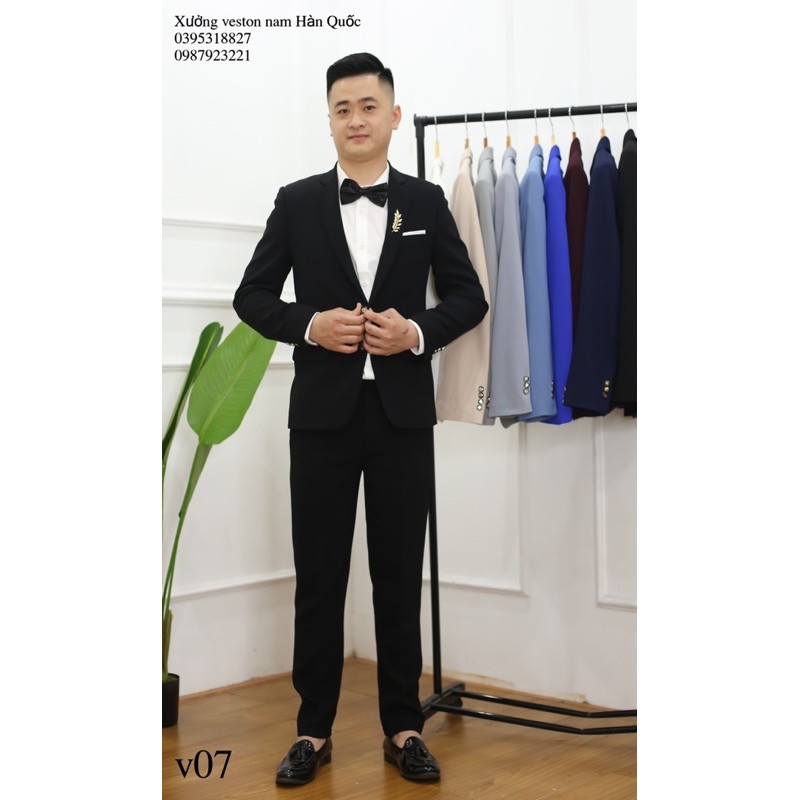 Bộ vest suit nam, vét công sở, chú rể Hàn Quốc đẹp màu trắng kem, màu be sữa giá siêu rẻ!