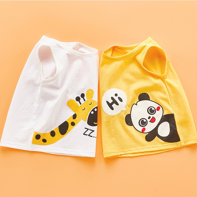 Áo ba lỗ bé trai bé gái 1 2 3 4 5 6 tuổi chất cotton hoạ tiết ngộ nghĩnh quần áo trẻ em thoáng mát CHIVU's KID