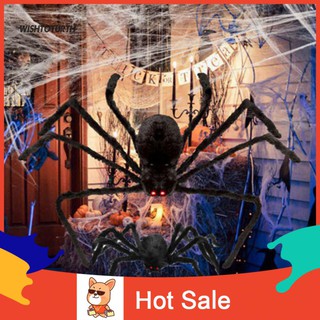 Đồ chơi mô hình nhện phủ lông chân thật dùng trang trí ngôi nhà ma quái tiệc Halloween