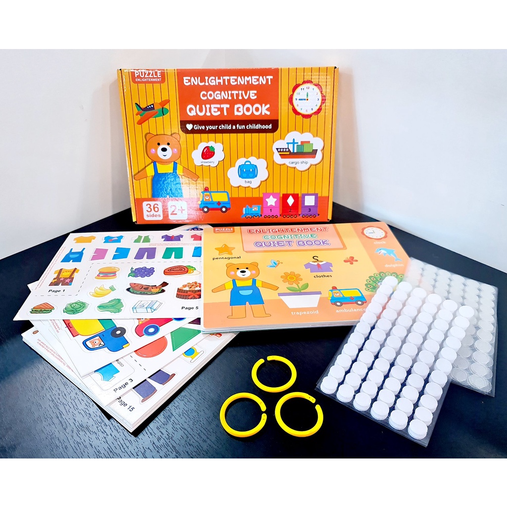 Đồ Chơi Giáo Dục Sớm Cho Bé, Bảng Bận Rộn Quiet Book, Bóc Dán, Học Liệu Bóc Dán Thông Minh 17 Chủ Đề kèm túi đựng