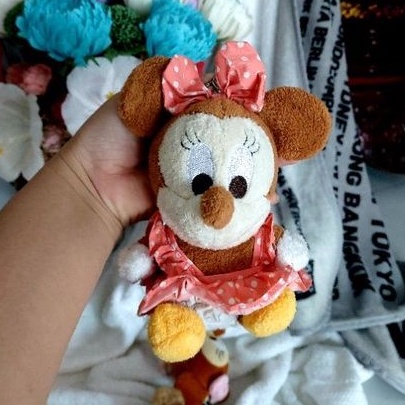 Sét 3 móc khóa mickey bông_ móc khóa thú bông