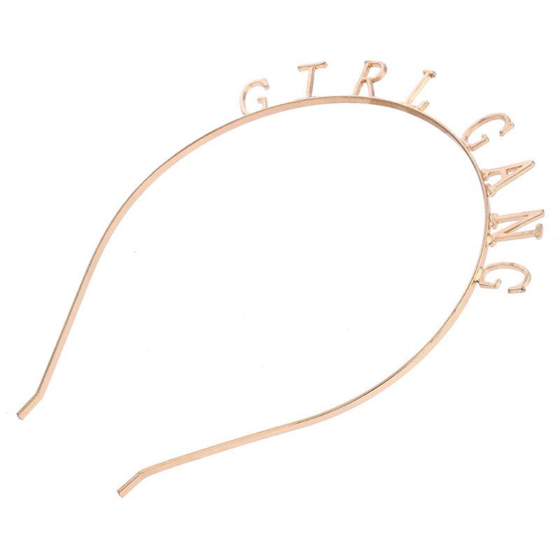 Băng Đô Cài Tóc Hình Vương Miện Bằng Hợp Kim In Chữ Vui Nhộn Cho Nữ