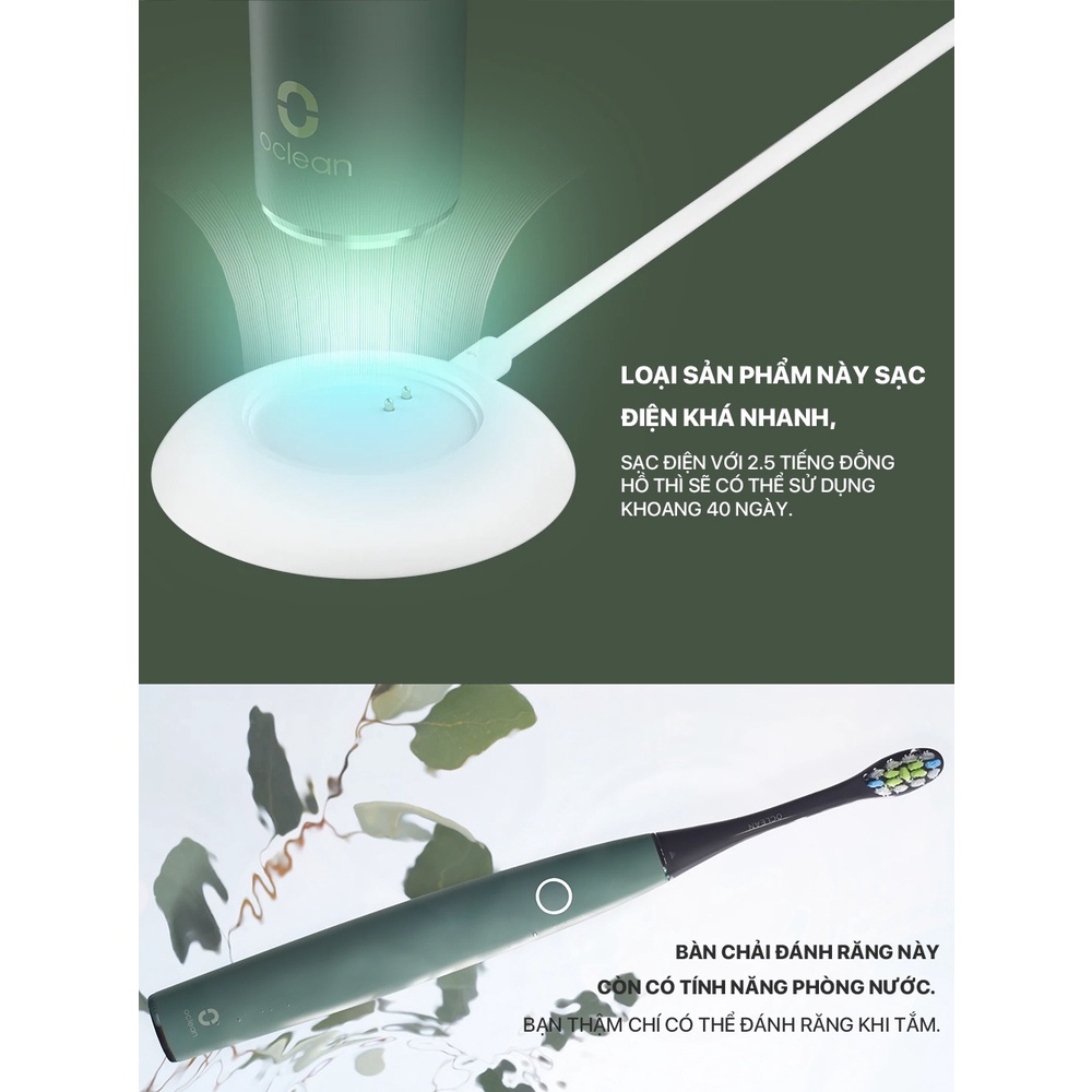 Bàn chải điện Sonic XiaomiYoupin Enchen Oclean Air 2, siêu cấp yên tĩnh, 4 đầu bàn chải phiên bản