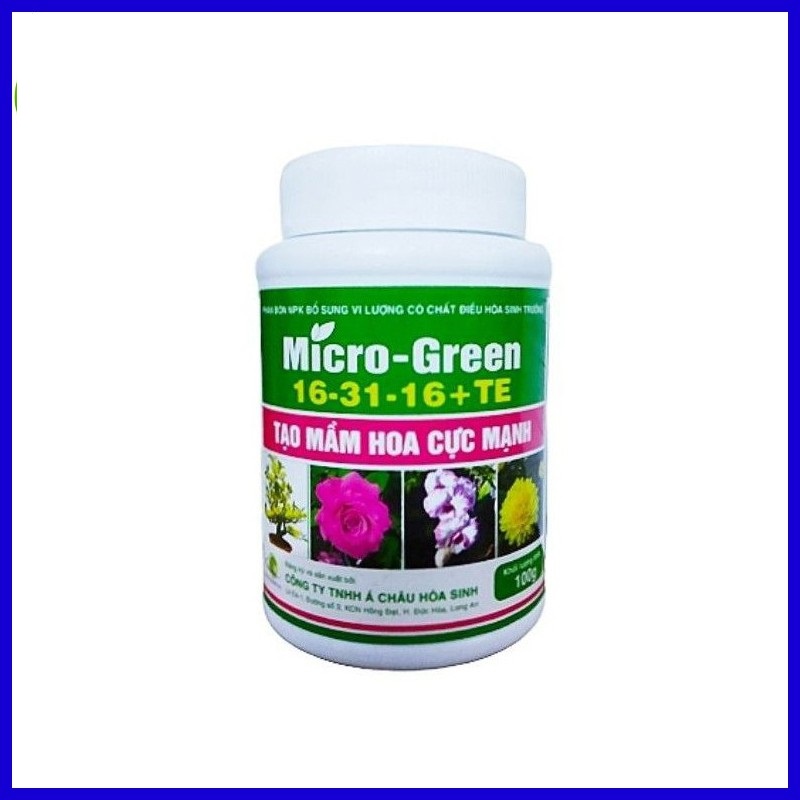 Phân bón tạo mầm hoa cực mạnh NPK 16-31-16 +TE - chai 100 gram MICRO GREEN dùng cho Hoa Lan, hồng, hoa cúc