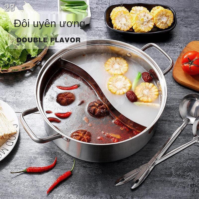 ▲♞28MNồi vịt quít inox 304 dày đặc lẩu gia dụng công suất lớn dùng cho bếp từ