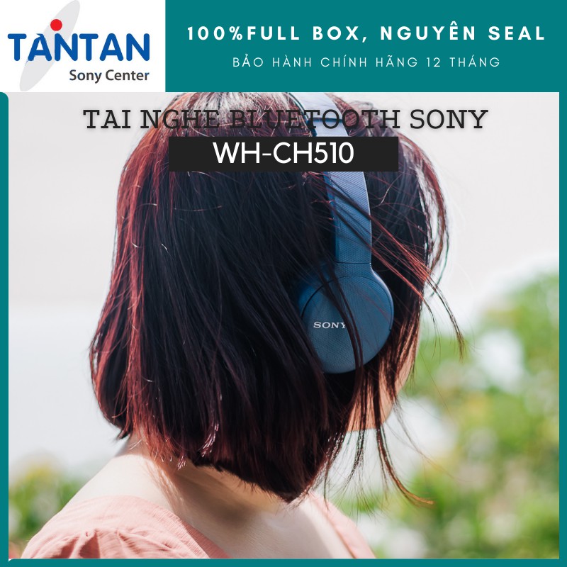 Tai Nghe Choàng Đầu BLUETOOTH Sony WH-CH510 | Pin: 35h ,Sạc nhanh - Cổng USB Type-C - Bluetooth 5.0 - Microphone