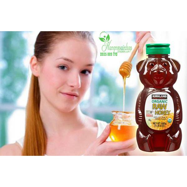 [Hàng Mỹ] Mật Ong Của Mỹ Kirkland Organic Honey Bears Chai 680g