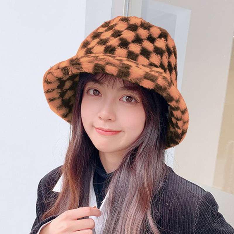 Mũ lông giả vành rộng chống gió giữ ấm thời trang mùa đông cho nữ
