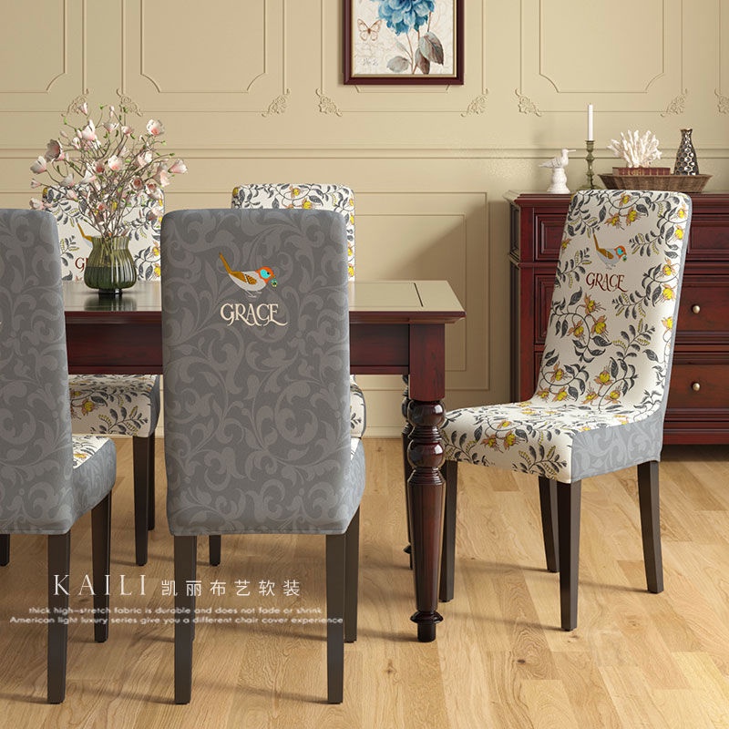 Phong Cách Âu Mỹ Bọc Ghế Bàn ăn Nhà Bàn Ghế Gỗ Bọc Ghế Nhẹ Sang Trọng Phổ Quát Bọc Ghế