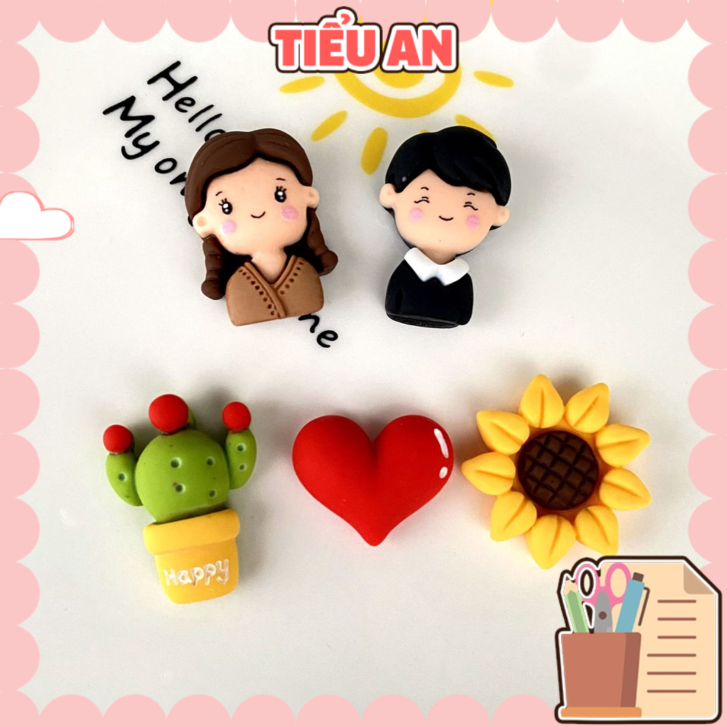 Charm (C236) slime/ Dụng Cụ Charm Trang Trí [Ko Keo & Nút] Hình Couple Dễ Thương