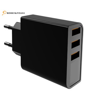 Củ Sạc Nhanh 3 Cổng Usb 3.4a / 5v Có Đèn Led Cho Iphone / Samsung / Xiaomi