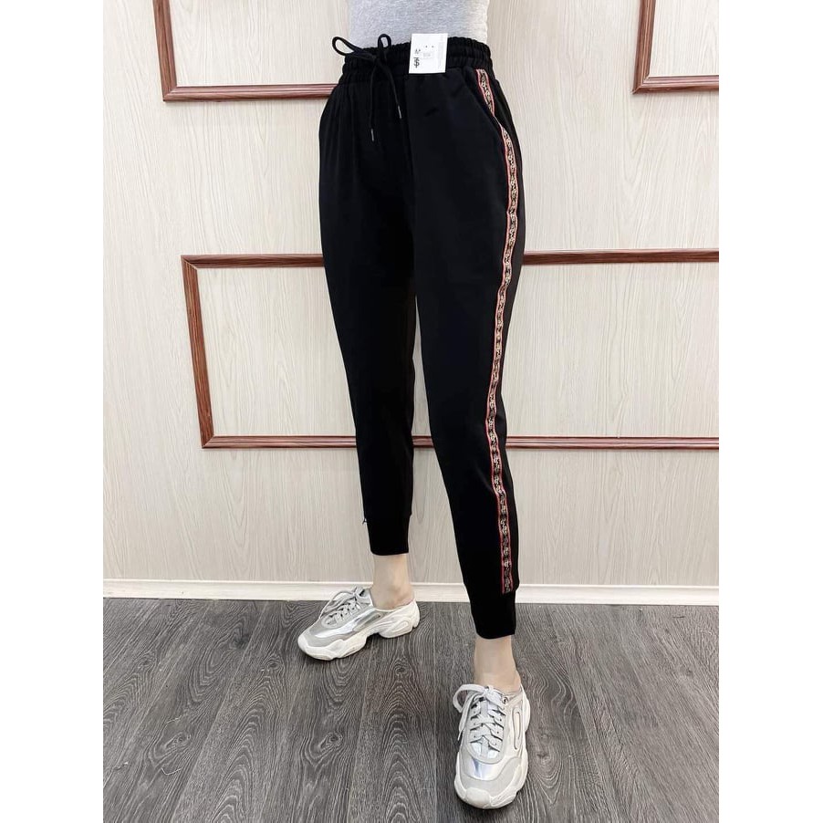 Quần jogger nữ phối sọc hai bên ,cạp cao chất umi hàn cao cấp đủ size đến 85kg Real Fashion
