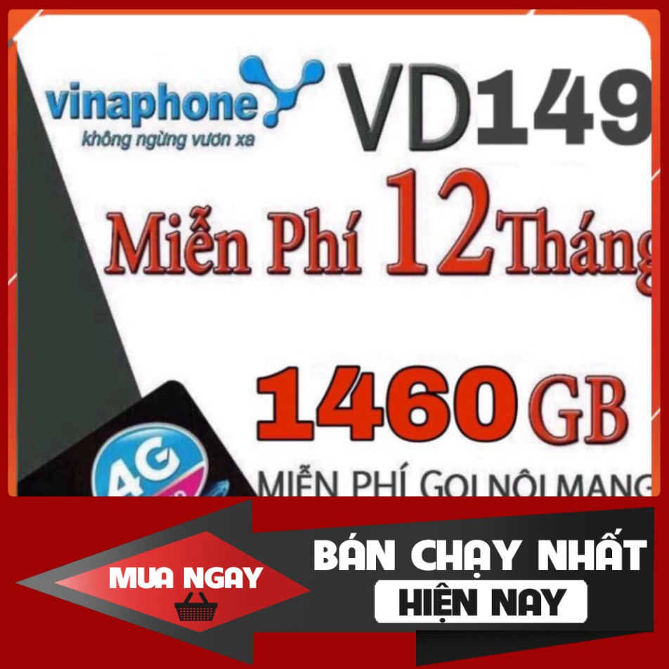 TẶNG QUÀ  [MIỄN PHÍ 1 NĂM] SIM VINA VD149 12T 1440GB=4GB/NGÀY VD89 720GB=2GB/NGÀY GỌI VÀ NHẮN TIN MIỄN PHÍ TẶNG QUÀ