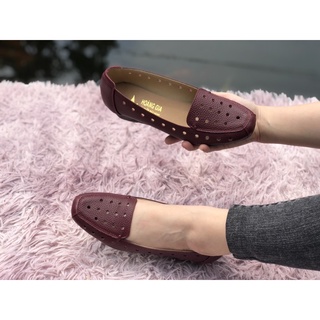GIÀY ĐẾ XUỒNG ĐỤC LỖ DA BÒ 100%