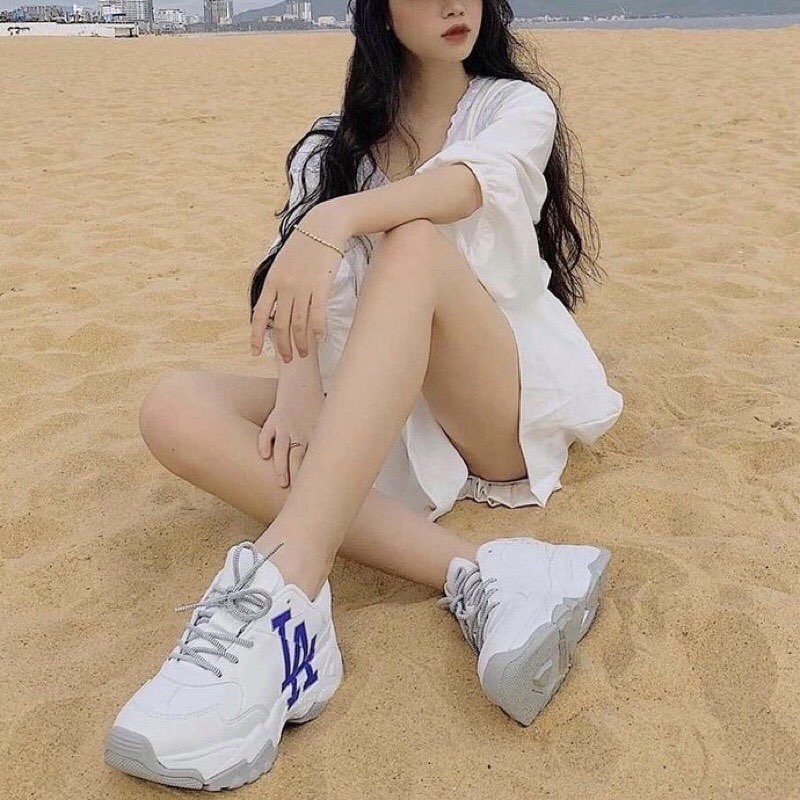 Giày sneaker thể thao Nam Nữ MLB LA đế xám