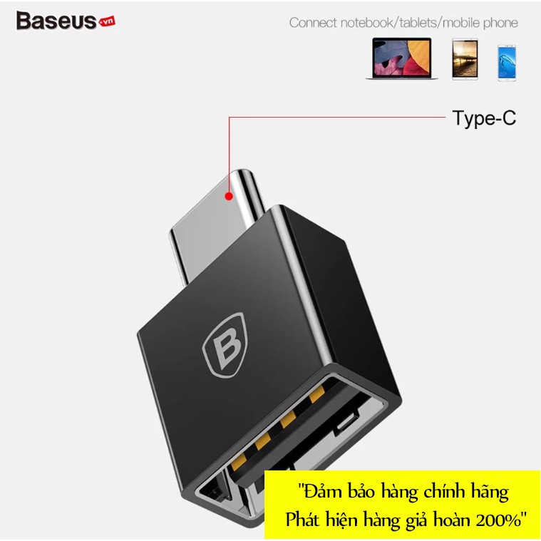 Đầu chuyển OTG USB Type C sang USB Full size Baseus (TYPE C Male to USB Female Cable Adapter Converter)