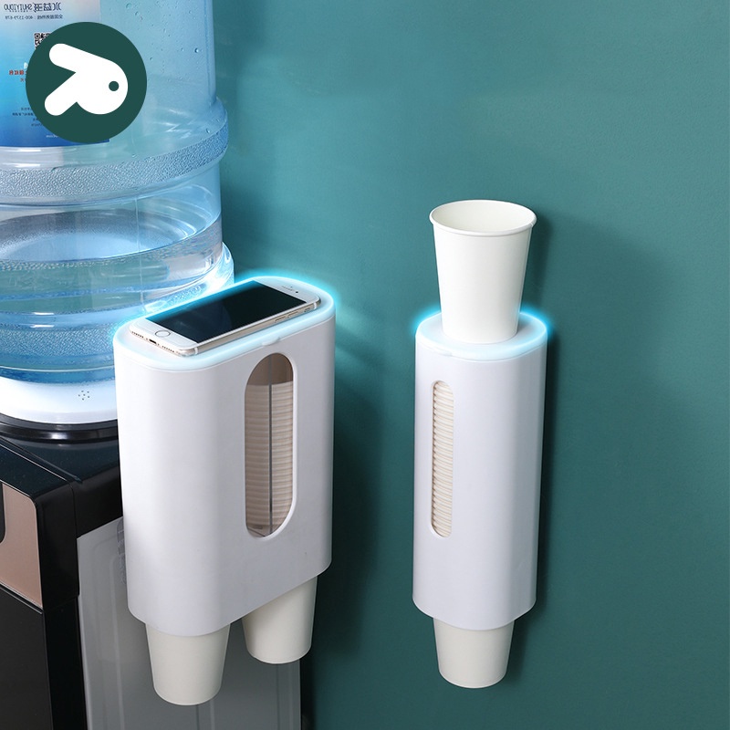 Hộp treo tường đựng ly giấy, loại cao cấp, có nắp đậy, chống bụi, phù hợp nhiều kích cỡ ly - Giá đỡ ly giấy dùng một lần