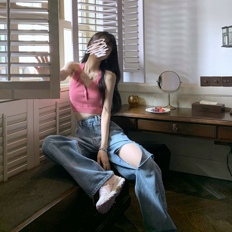 Cocory vn Áo croptop kiểu áo yếm thiết kế hợp thời trang cho nữ