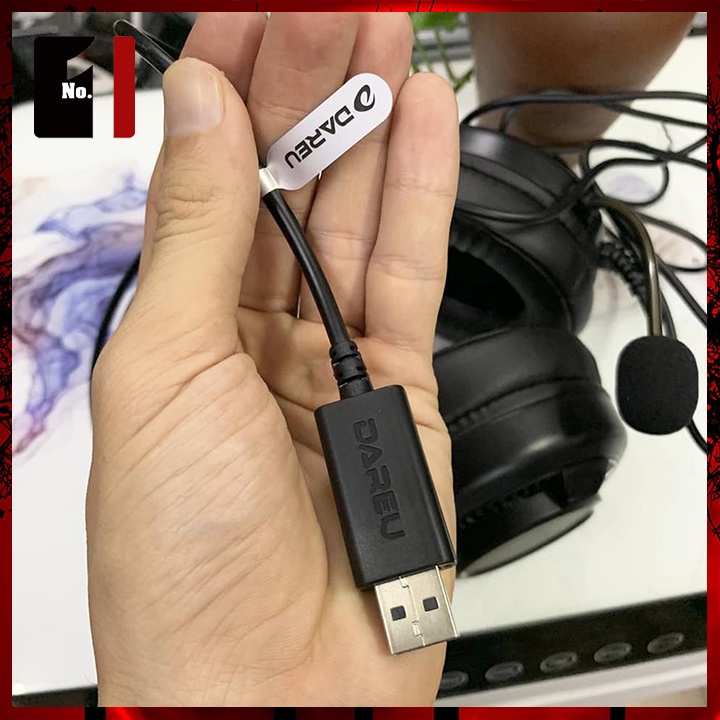 Tai Nghe Nhạc Headphone Gaming Chụp Tai Có Dây DareU EH416 Led RGB Tai Nghe Game Thủ Có Mic Máy Vi Tính Laptop Pc
