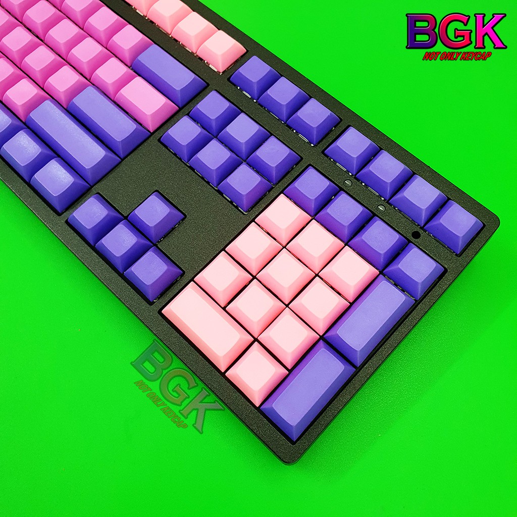 Bộ Keycap PBT DSA MIAMi Pink and Purple chuẩn Ansi 108 nút Blank Trống