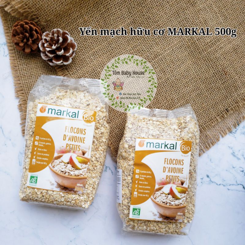 Yến mạch hữu cơ cán mỏng Markal 500g cho bé ăn dặm