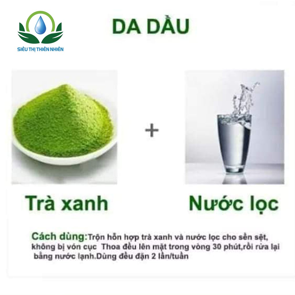 Bột trà xanh nguyên chất Mộc Sắc 100g dùng để uống, làm bánh, làm mặt nạ đắp mặt, tắm trắng