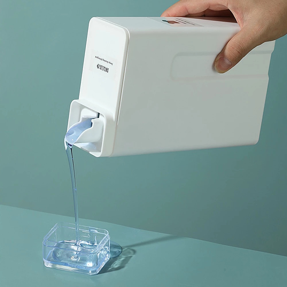 Bình nhựa đựng bột giặt và nước xả vải màu trắng xinh xắn tiện lợi