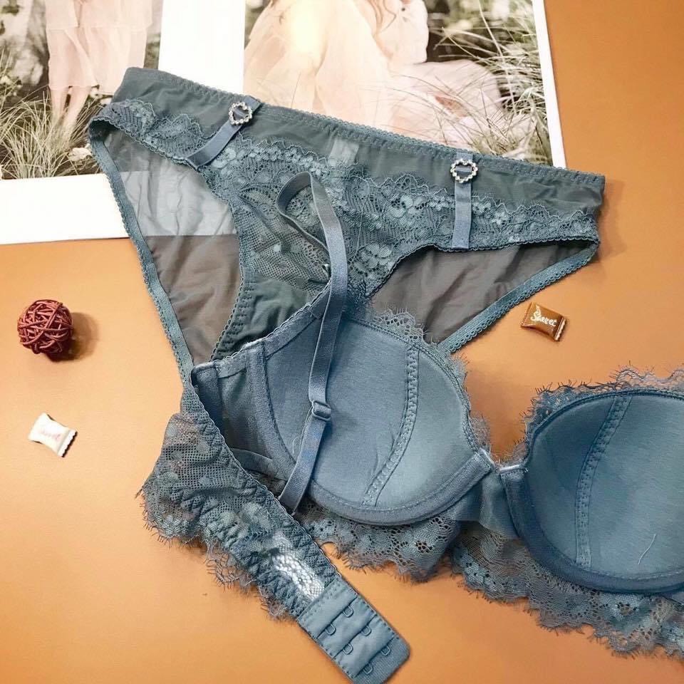 Set đồ lót nữ LOLIKLN ren, áo lót quả ngang gắn đá tim gợi cảm, bra mút mỏng có gọng cao cấp | BigBuy360 - bigbuy360.vn