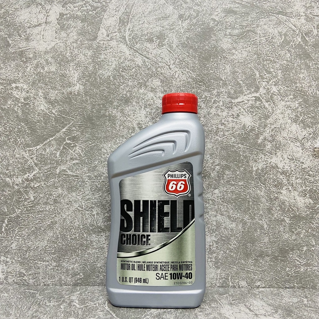 Nhớt xe côn tay, xe số Phillips66 SHIELD Choice 10W40 946ML (Mỹ)