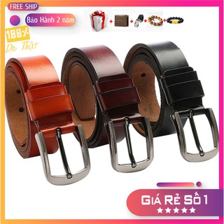 Thắt lưng da bò thật nguyên miếng mặt khóa kim bền đẹp, phù hợp mọi loại quần - Bảo hành 2 năm