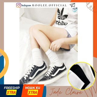 Tất cao cổ Hàn Quốc Off White Ulzzang - Sỉ vớ Hàn Quốc Unisex đẹp giá rẻ màu trắng màu đen nam nữ đi đều đi được