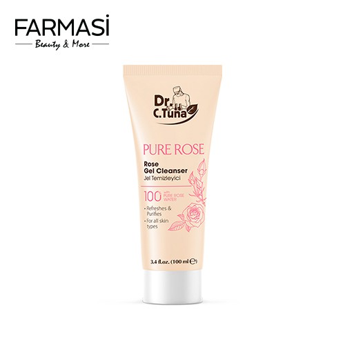 Gel Rửa Mặt Tinh Chất Hoa Hồng 100% - Farmasi Dr C Tuna Pure Rose Water Cleansing Gel 100ml (1938ROSE02)