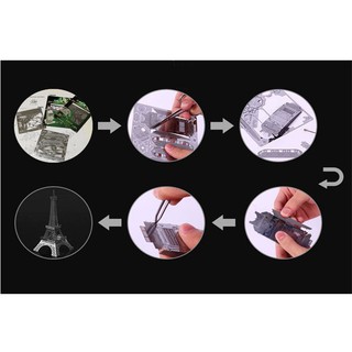 Bộ lắp ráp mô hình tháp Eiffel bằng thép không gỉ