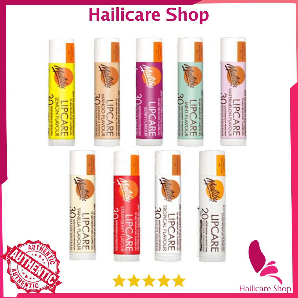 [Nhập Anh] Son dưỡng Malibu Lip Care Balm WMV SPF 30 - Chống nắng - UVA/UVB protection