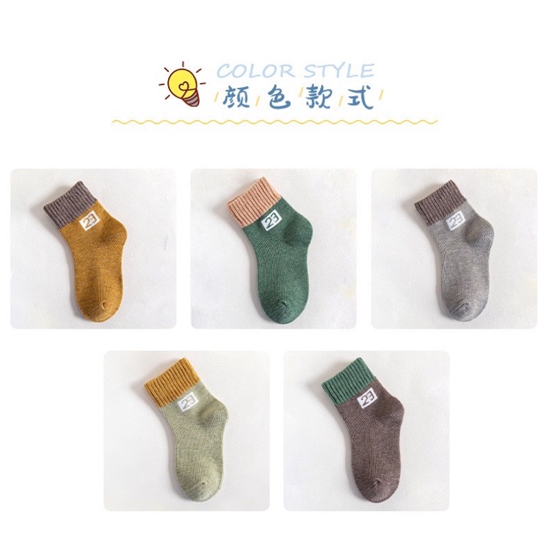 HÀNG MỚI VỀ  23 Set 10 đôi tất CAO CỔ cho bé sợi bông nguyên chất  từ 1 đến 15 tuổi
