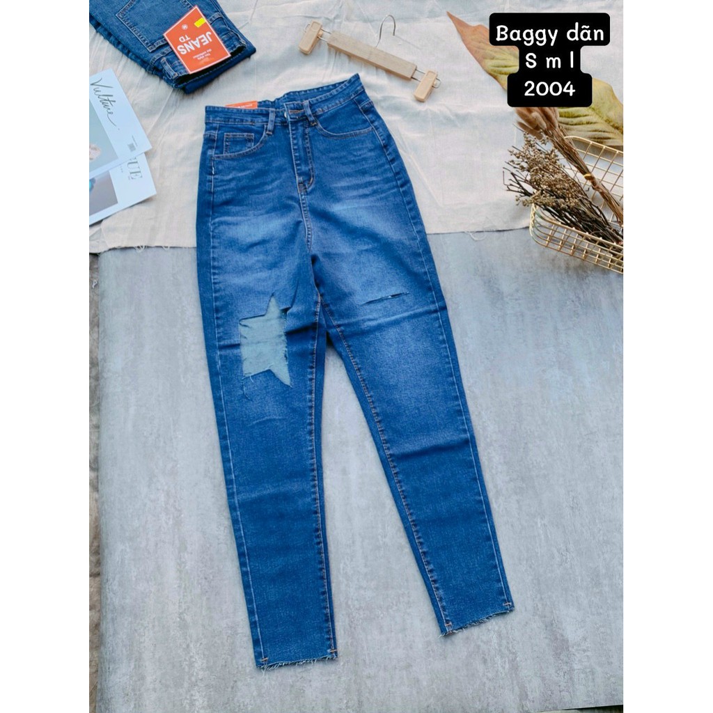 [ FREESHIP, SIÊU XỊN SÒ ] QUẦN SKINNY JEAN NỮ LƯNG CAO MÀU XANH ĐẬM CAO CẤP NITIQC RÁCH MẢNG TO ĐÙI PHẢI SIÊU CÁ TÍNH