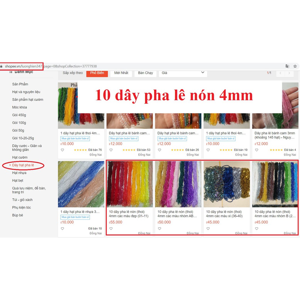 1 dây hạt pha lê thoi 4mm khoảng 100 hạt (Phần 2/2) - Nguyên liệu handmade, trang trí