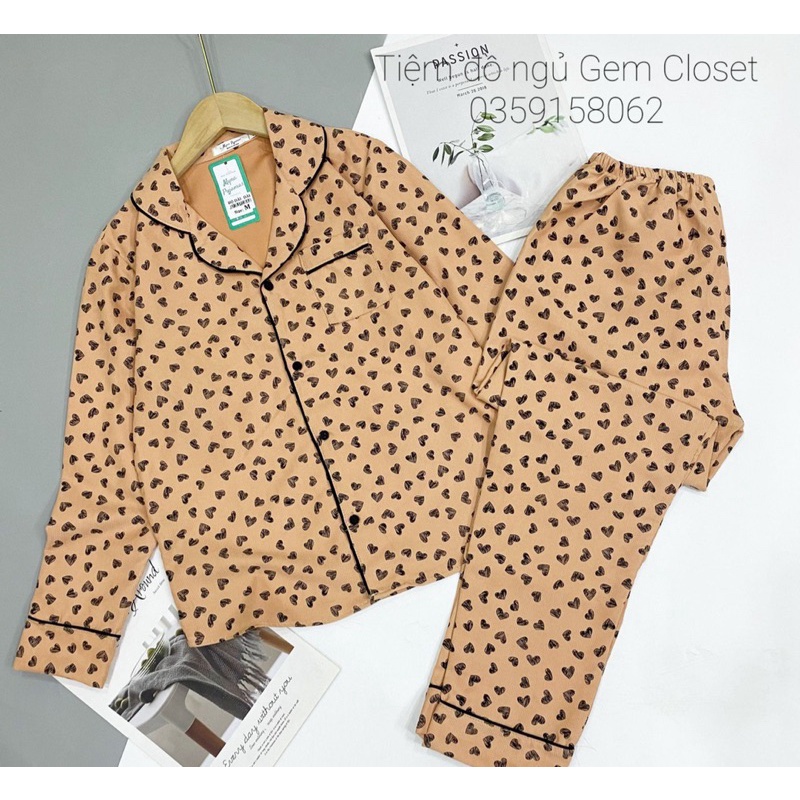 Chất Nhung tăm - Bộ mặc nhà pijama áo dài tay quần dài chất nhung tăm ấm áp nhiều màu