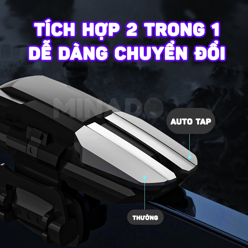 Nút bắn pubg Auto tap MINI 50 lần/giây bắn siêu nhanh chơi game Free Fire, ROS, Call of Duty, FPS - Minado