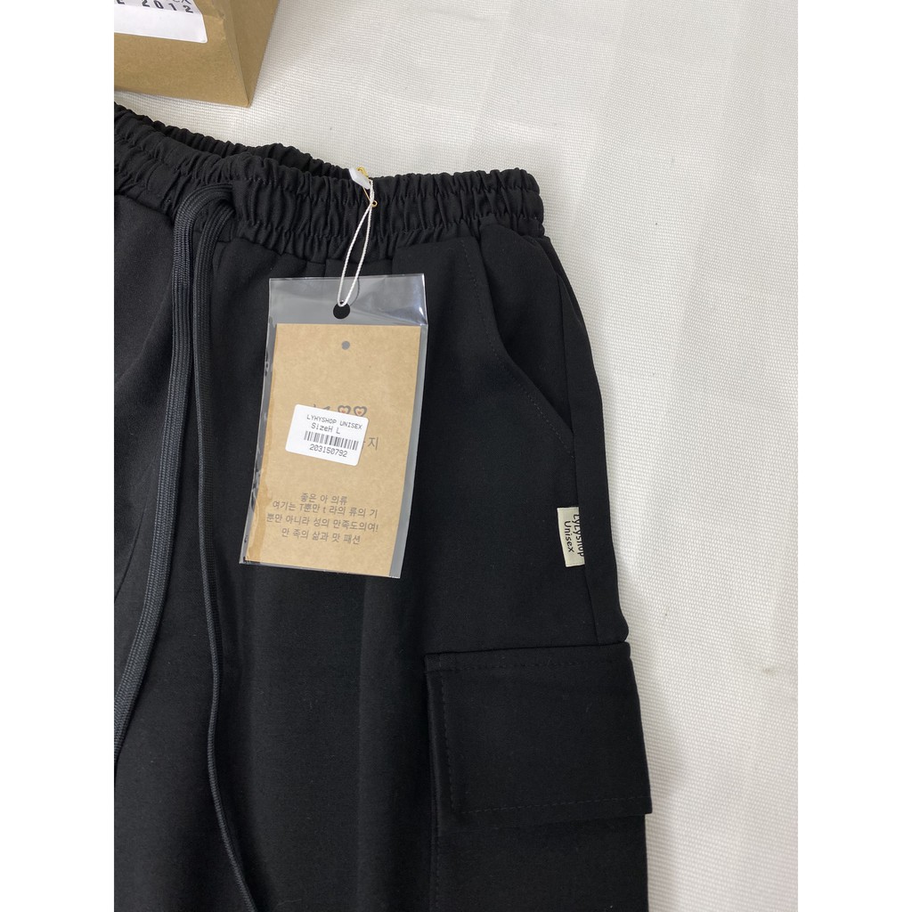 Quần short nam nữ Lylyshop chất umi cotton mịn lì kiểu quần đùi ống rộng unisex phối túi phong cách cá tính có size M,L | BigBuy360 - bigbuy360.vn