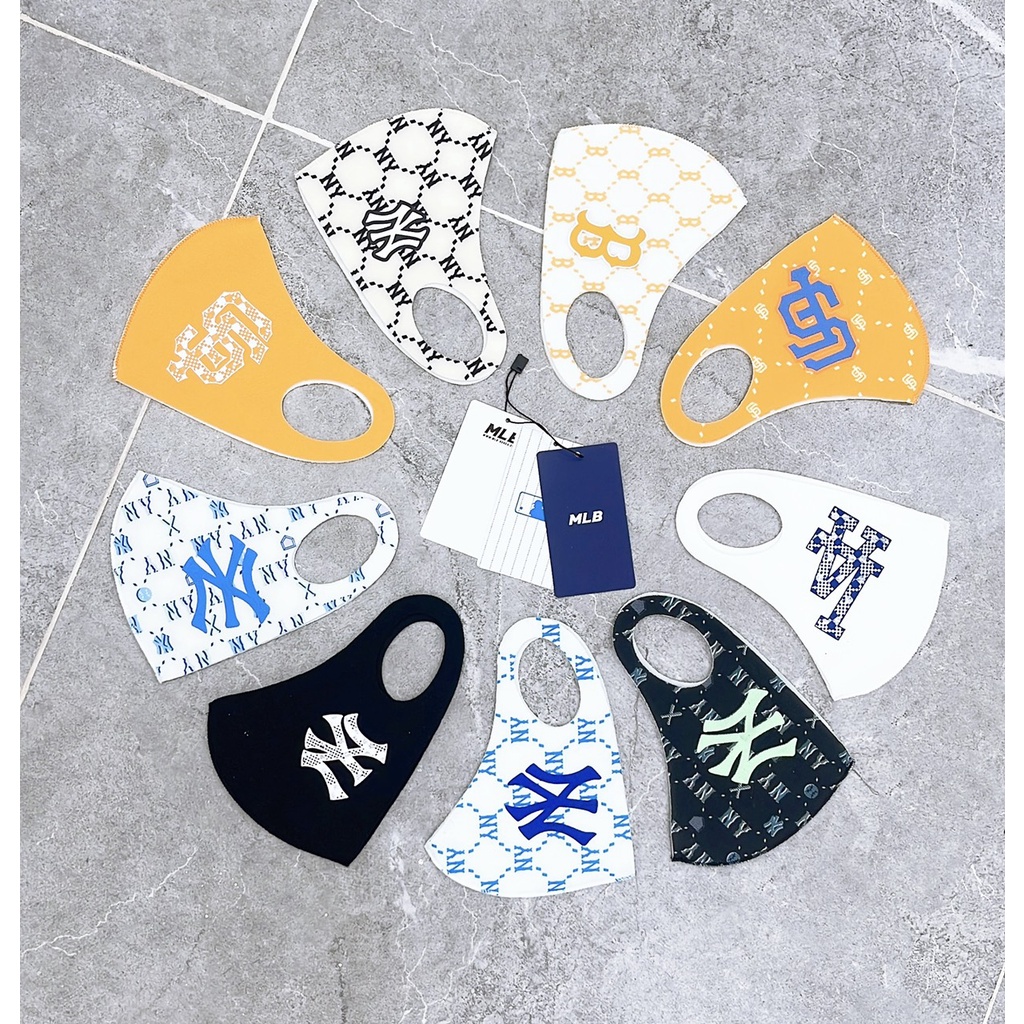 Khẩu Trang MLB NY LA Chất Liệu Vải Poly 2 Da Cao Cấp