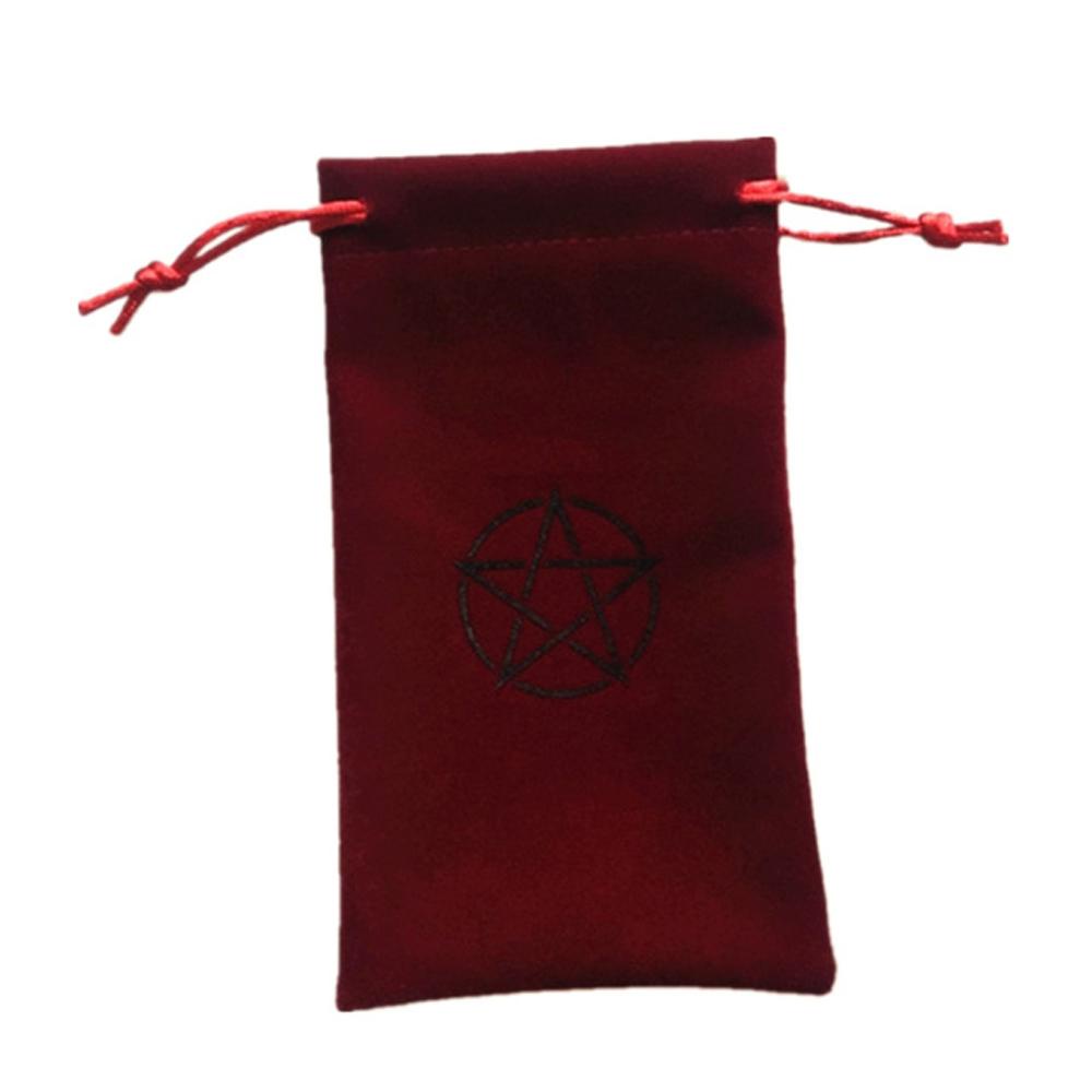 Túi Dây Rút Vải Nhung Đựng Bài Tarot Thêu Họa Tiết Phù Thủy