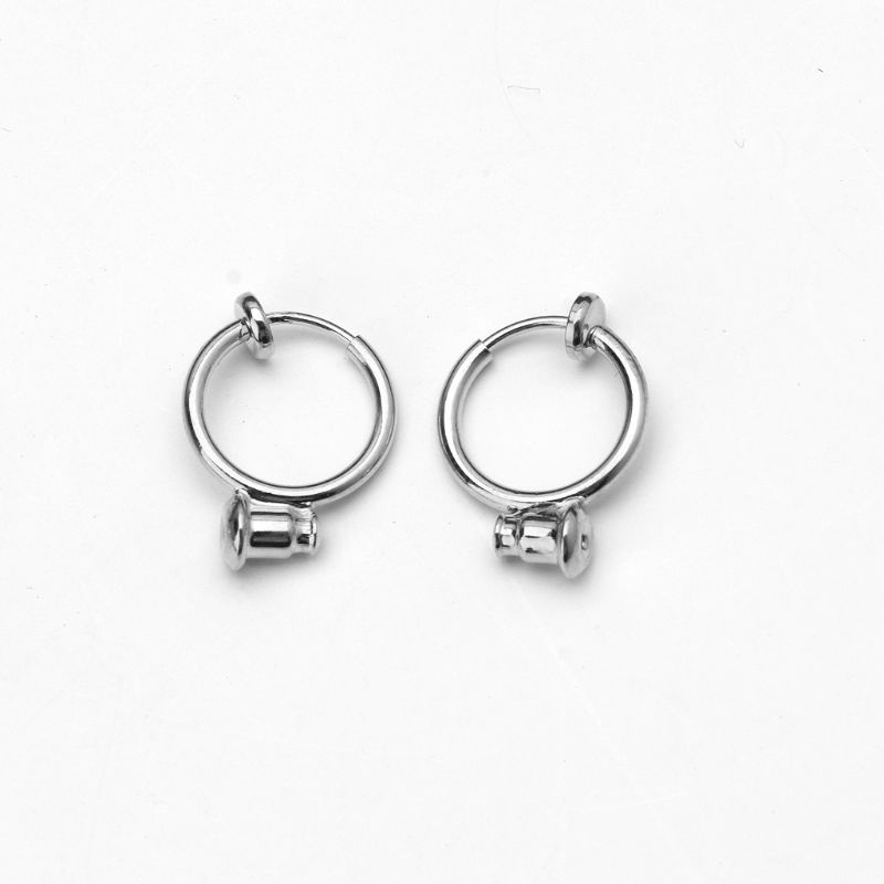 1 Đôi Bông Tai Tròn 13mm Tự Làm