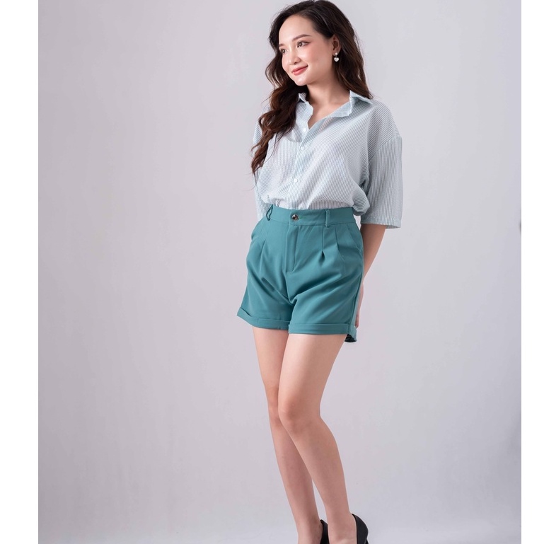Quần short nữ ống rộng - Quần sooc cạp cao tôn dáng