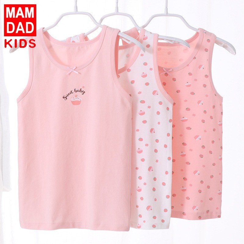 8 - 42kg Set 3 áo sát nách, ba lỗ bé gái hàng hãng Mamdadkids #00123