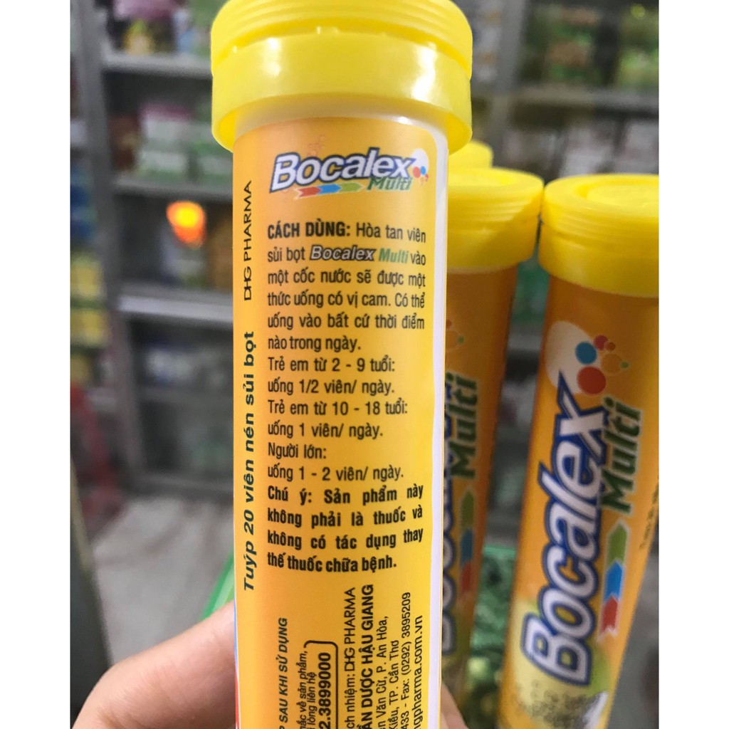 Sủi Vitamin C Bocalex Multi Dược Hậu Giang Tuýp 20 viên