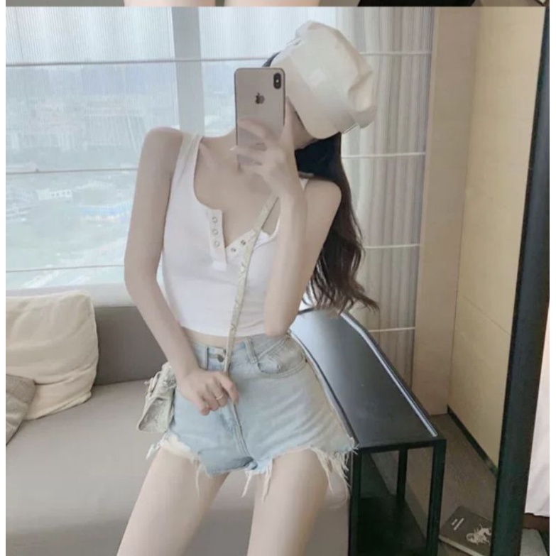 Áo  ba lỗ cúc bấm
