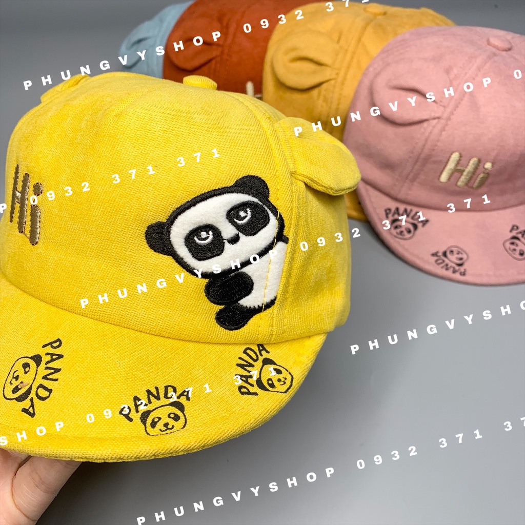 Bé dưới 2 TUỔI/ Mũ lưỡi trai cho bé trai bé gái- KET NHI GẤU PANDA SAY HI- nón kết trẻ em